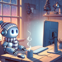 robot arvuti taga