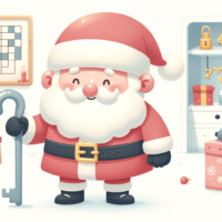 santa clause in an exit room